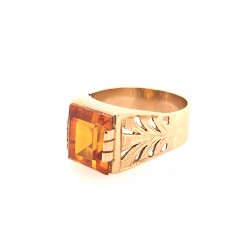 Pre Owned 9ct Yellow Sapphire Signet Ring ZX940